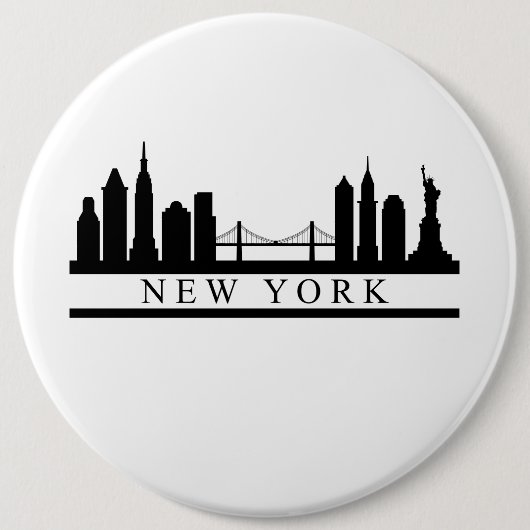 Badge Rond 15,2 Cm New York Skyline (Devant)