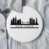 Badge Rond 15,2 Cm New York Skyline (En situation)