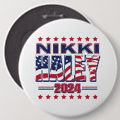 Badge Rond 15,2 Cm Nikki Haley 2024 (Devant & derrière)