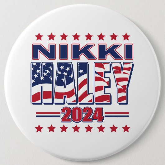 Badge Rond 15,2 Cm Nikki Haley 2024 (Devant)
