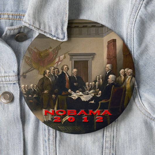 Badge Rond 15,2 Cm Nobama 2012 (En situation)