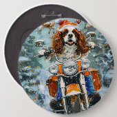 Badge Rond 15,2 Cm Noël Cavalier King Charles Spaniel (Devant & derrière)