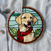 Badge Rond 15,2 Cm Noël de la vitre du Labrador (En situation)