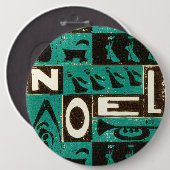 Badge Rond 15,2 Cm Noel Green (Devant & derrière)