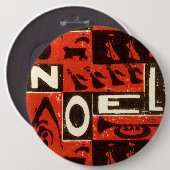Badge Rond 15,2 Cm Noel Rouge (Devant & derrière)