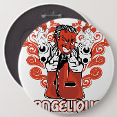 Badge Rond 15,2 Cm noir angélique (Devant & derrière)