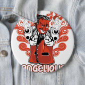 Badge Rond 15,2 Cm noir angélique (En situation)