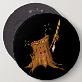 Badge Rond 15,2 Cm Noir (colossal) courtaud de bouton (Devant & derrière)