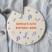 Badge Rond 15,2 Cm Notes de musique Illustrations dessinées à la main (En situation)