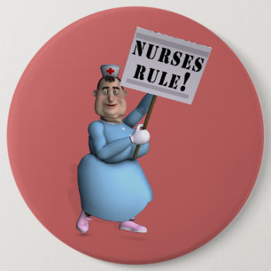 Badge Rond 15,2 Cm Nurses Rule!