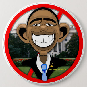 BADGE ROND 15,2 CM OBAMA