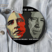 Badge Rond 15,2 Cm obama biden la copie d'art, BARACK OBAMA que    (En situation)