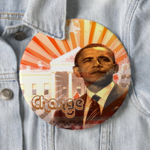 Badge Rond 15,2 Cm Obama change