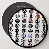 Badge Rond 15,2 Cm Obama multibroche (Devant & derrière)