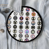 Badge Rond 15,2 Cm Obama multibroche (En situation)