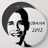Badge Rond 15,2 Cm Obama pour 2012 (Devant & derrière)