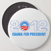 Badge Rond 15,2 Cm Obama pour le président 2012 (Devant & derrière)