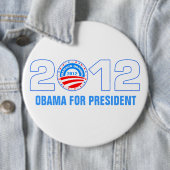 Badge Rond 15,2 Cm Obama pour le président 2012 (En situation)