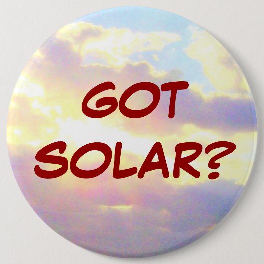 Badge Rond 15,2 Cm OBTENU SOLAIRE ? bouton (Devant)
