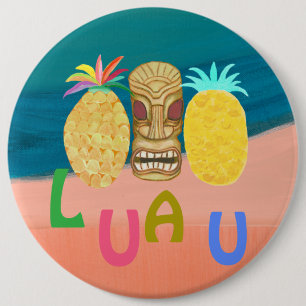 Badge Rond 15,2 Cm Ocean Tiki Luau Ananas