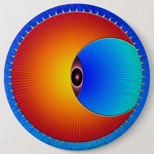 Badge Rond 15,2 Cm Oeil Du Bouton Arrondi Du Soleil (Devant)