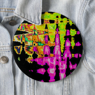 Badge Rond 15,2 Cm Œuvre d'art à l'aquarelle unique : Violet, Noir et
