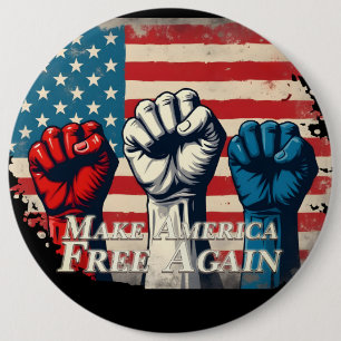 Badge Rond 15,2 Cm Œuvre d'art Make America Free Again