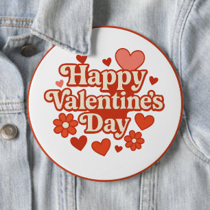 Badge Rond 15,2 Cm Œuvres de la Saint-Valentin des années 70
