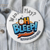 Badge Rond 15,2 Cm Oh bip ! Voulez jouer le bouton 6" (En situation)