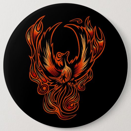 Badge Rond 15,2 Cm Oiseau De Feu (Devant)