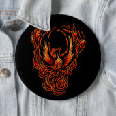 Badge Rond 15,2 Cm Oiseau De Feu (En situation)