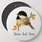 Badge Rond 15,2 Cm Oiseau de poulet à capuchon noir (Devant & derrière)