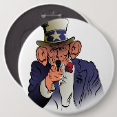 Badge Rond 15,2 Cm Oncle Sam en couleur (Devant & derrière)