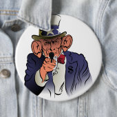 Badge Rond 15,2 Cm Oncle Sam en couleur (En situation)