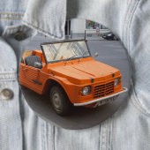 Badge Rond 15,2 Cm Orange Citroën Mehari (En situation)