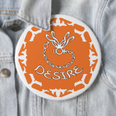 Badge Rond 15,2 Cm Orange Sacral Chakra "Desire" Dragonfly White BG (En situation)