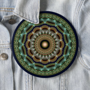 Badge Rond 15,2 Cm Ornement rond brillant fractal lustré