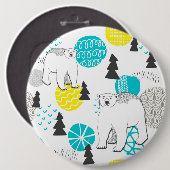 Badge Rond 15,2 Cm Ours polaire (Devant & derrière)