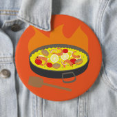 Badge Rond 15,2 Cm Paella (En situation)