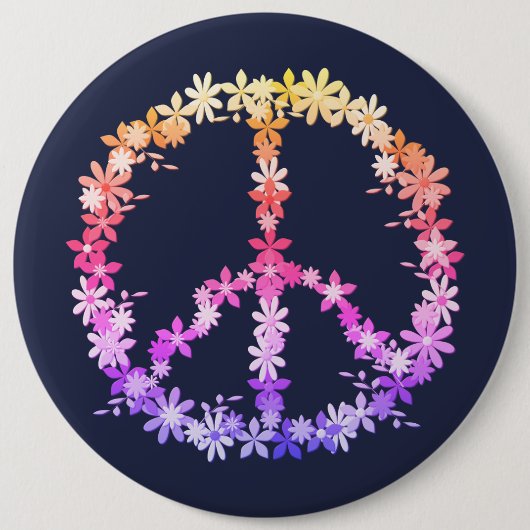 Badge Rond 15,2 Cm Paix (Devant)