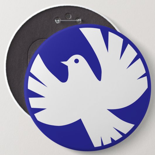 BADGE ROND 15,2 CM PAIX DOVE (Devant & derrière)