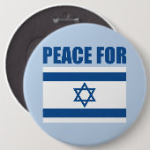 Badge Rond 15,2 Cm Paix pour l'Israël (Devant & derrière)
