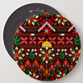 Badge Rond 15,2 Cm Palestine Tatreez Broderie traditionnelle (Devant & derrière)