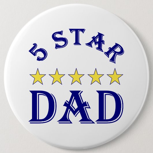 Badge Rond 15,2 Cm Papa 5 étoiles (Devant)