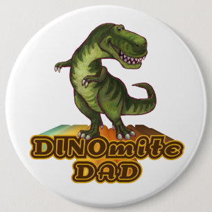 Badge Rond 15,2 Cm Papa Dinomite