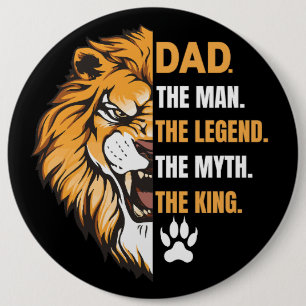 Badge Rond 15,2 Cm Papa Lion Meilleur Cadeau de Fête des Pères