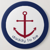 Badge Rond 15,2 Cm Papa nautique d'Ancre à être bouton (Devant)