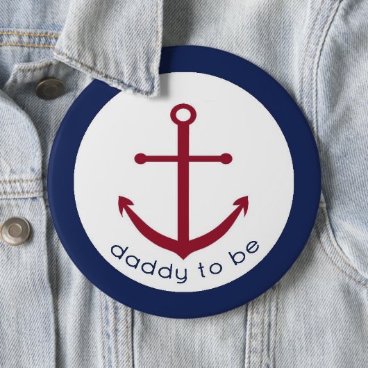 Badge Rond 15,2 Cm Papa nautique d'Ancre à être bouton (En situation)