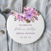 Badge Rond 15,2 Cm Papier floral élégant (En situation)