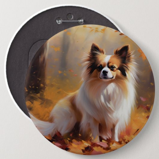 Badge Rond 15,2 Cm Papillon à l'automne Feuilles automne Inspiration (Devant & derrière)